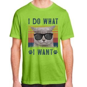 Funny Cat I Do What I Want Cat Retro 90s Cat Lovers Gift Adult ChromaSoft Performance T-Shirt