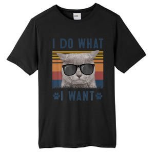 Funny Cat I Do What I Want Cat Retro 90s Cat Lovers Gift Tall Fusion ChromaSoft Performance T-Shirt