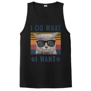 Funny Cat I Do What I Want Cat Retro 90s Cat Lovers Gift PosiCharge Competitor Tank