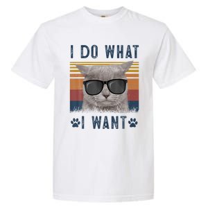 Funny Cat I Do What I Want Cat Retro 90s Cat Lovers Gift Garment-Dyed Heavyweight T-Shirt