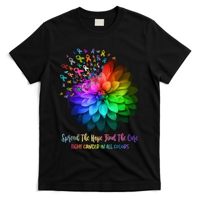 Fight Cancer In All Color Spread The Hope Find a Cure T-Shirt