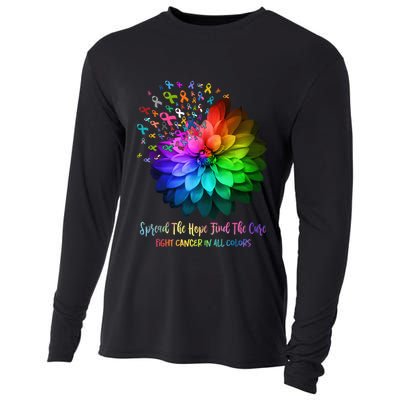 Fight Cancer In All Color Spread The Hope Find a Cure Cooling Performance Long Sleeve Crew