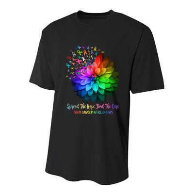Fight Cancer In All Color Spread The Hope Find a Cure Youth Performance Sprint T-Shirt
