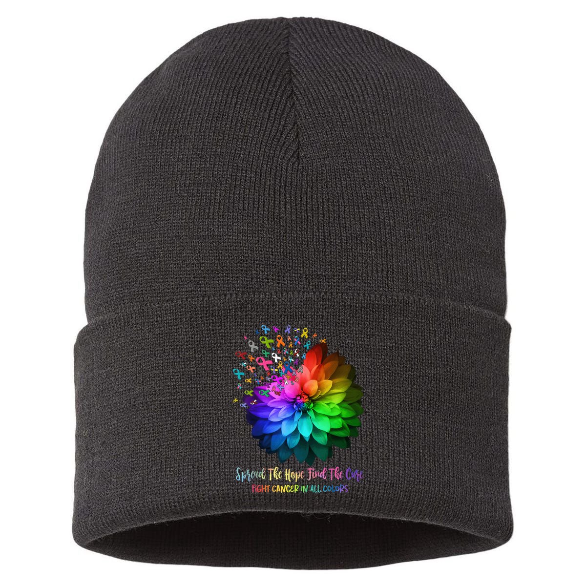 Fight Cancer In All Color Spread The Hope Find a Cure Sustainable Knit Beanie