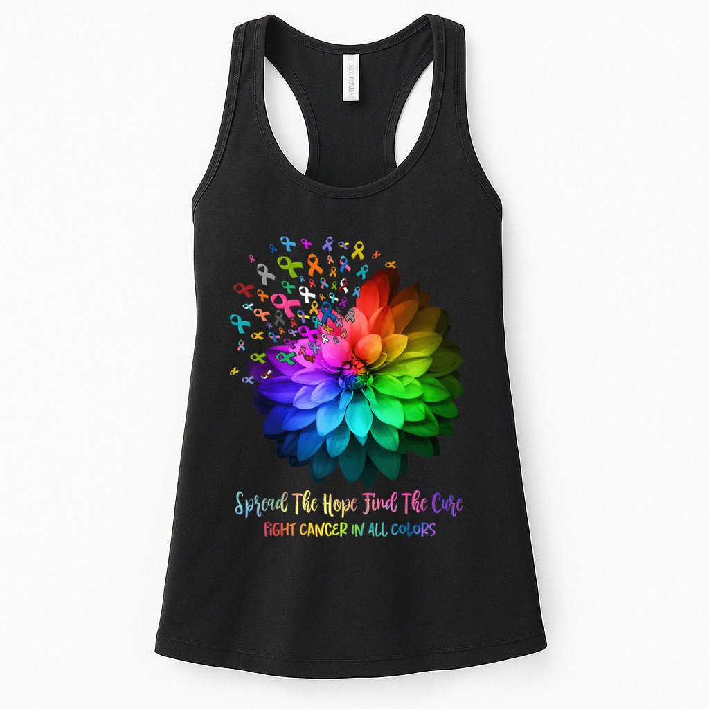 Fight Cancer In All Color Spread The Hope Find a Cure Womens Tank Top