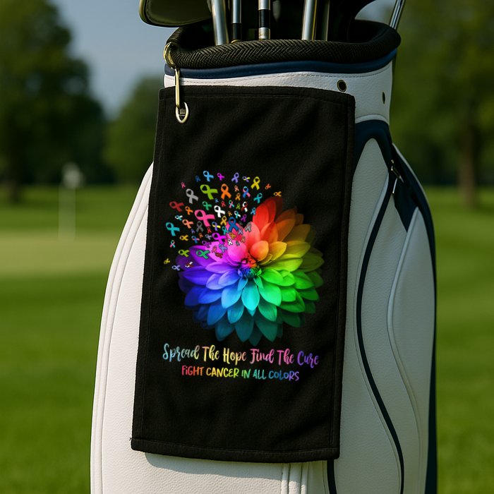 Fight Cancer In All Color Spread The Hope Find a Cure Golf Towel