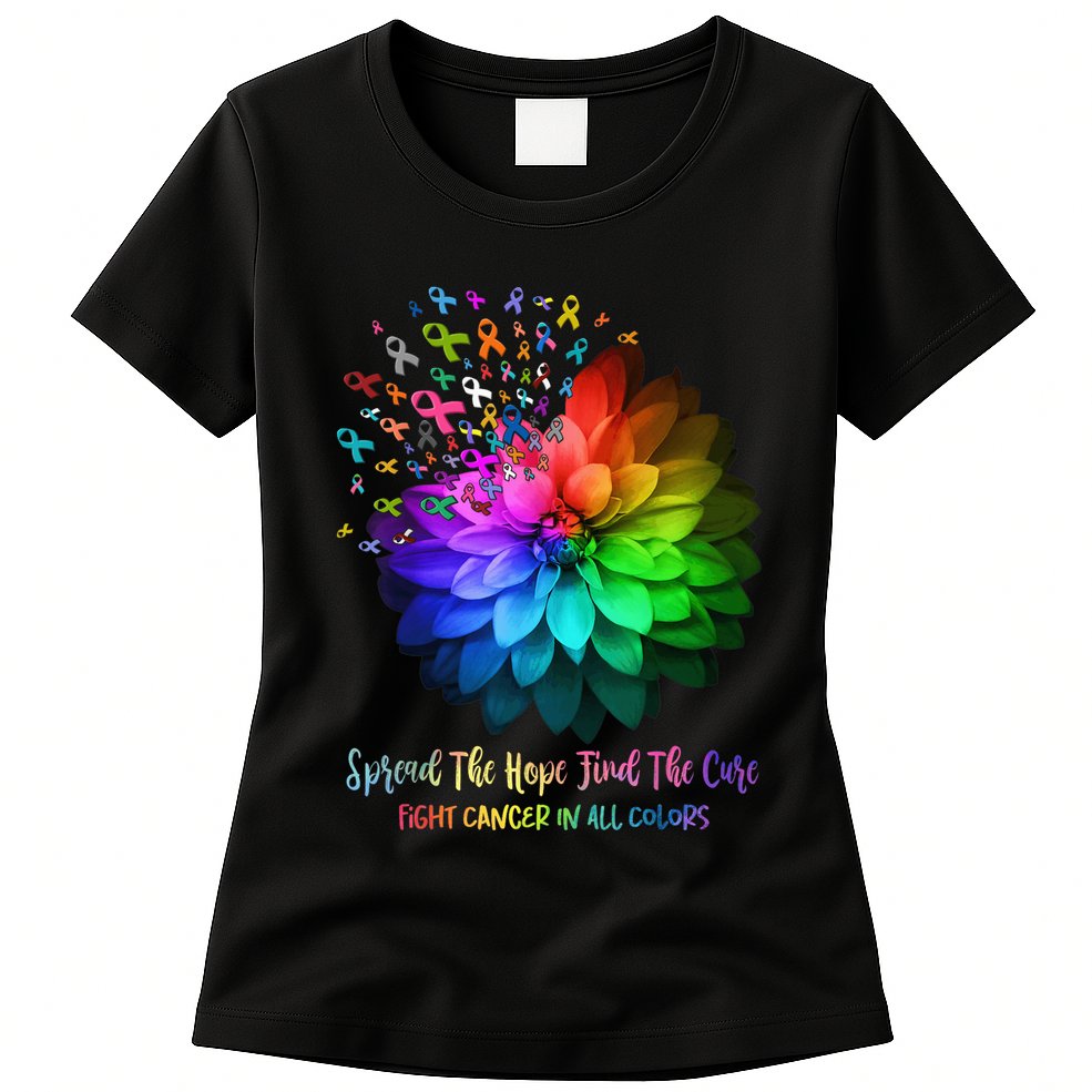 Fight Cancer In All Color Spread The Hope Find a Cure Womens T-Shirt