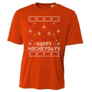 Funny Christmas Ice Hockey Player Fan Xmas Happy Hockeydays Gift Cooling Performance Crew T-Shirt