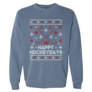 Funny Christmas Ice Hockey Player Fan Xmas Happy Hockeydays Gift Garment-Dyed Sweatshirt