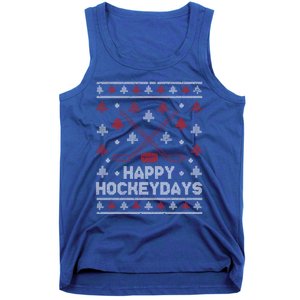 Funny Christmas Ice Hockey Player Fan Xmas Happy Hockeydays Gift Tank Top