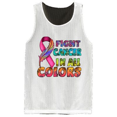 Fight Cancer In All Color Cancer Awareness For Cancer Supporter Mesh Reversible Basketball Jersey Tank