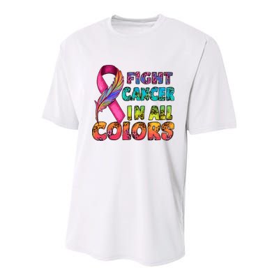 Fight Cancer In All Color Cancer Awareness For Cancer Supporter Youth Performance Sprint T-Shirt