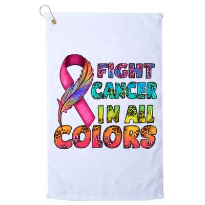 Fight Cancer In All Color Cancer Awareness For Cancer Supporter Golf Towel