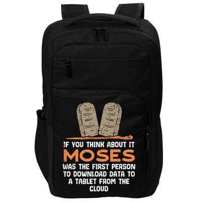 Funny Christian If You Think About It Moses Religious Impact Tech Backpack