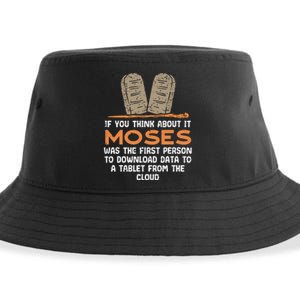 Funny Christian If You Think About It Moses Religious Sustainable Bucket Hat