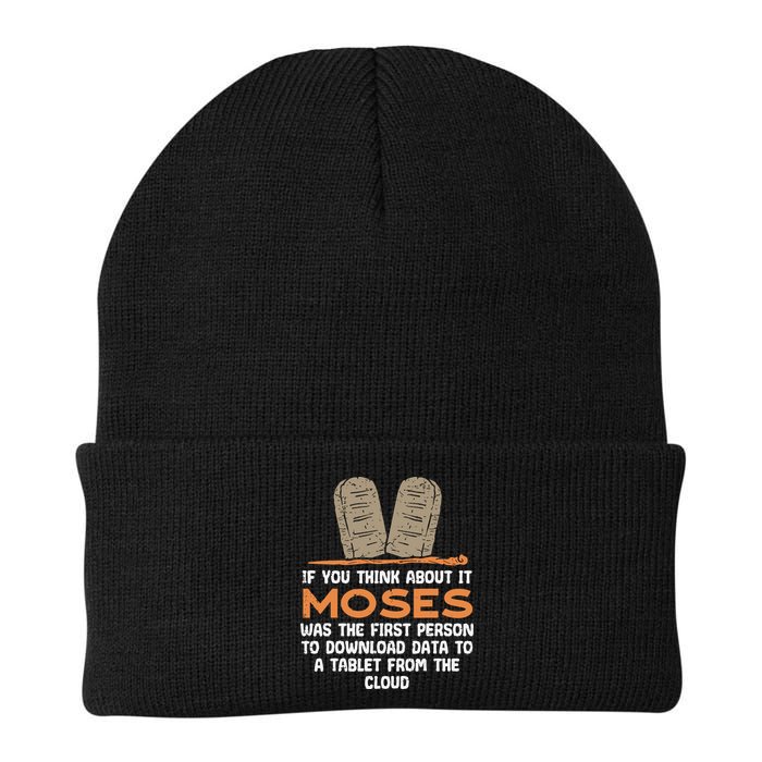 Funny Christian If You Think About It Moses Religious Beanie