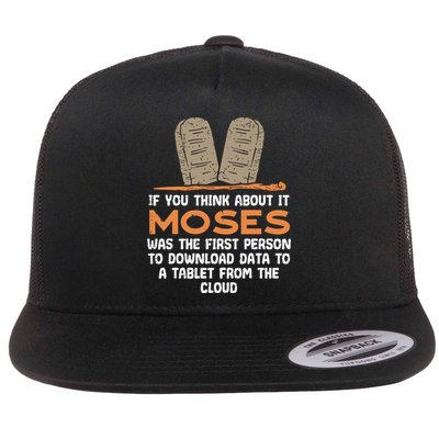 Funny Christian If You Think About It Moses Religious Flatbill Hat