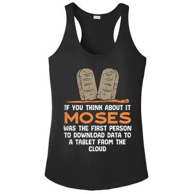 Funny Christian If You Think About It Moses Religious Ladies PosiCharge Competitor Racerback Tank