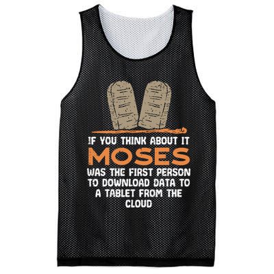 Funny Christian If You Think About It Moses Religious Mesh Reversible Basketball Jersey Tank