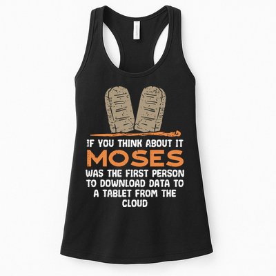 Funny Christian If You Think About It Moses Religious Womens Tank Top