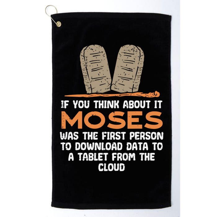 Funny Christian If You Think About It Moses Religious Golf Towel