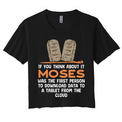 Funny Christian If You Think About It Moses Religious Crop Top