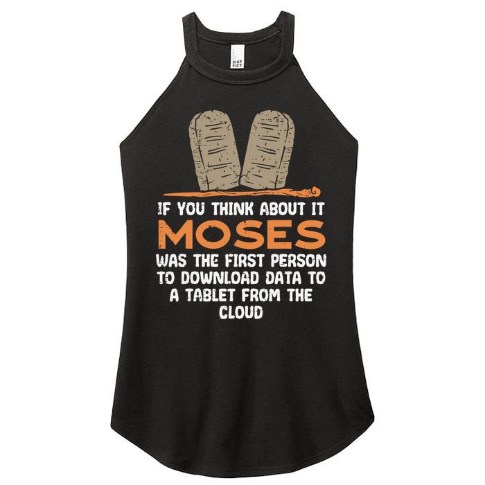 Funny Christian If You Think About It Moses Religious Women's Perfect Tri Rocker Tank