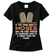 Funny Christian If You Think About It Moses Religious Womens T-Shirt