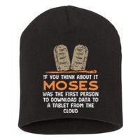 Funny Christian If You Think About It Moses Religious Short Acrylic Beanie