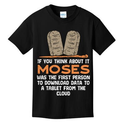 Funny Christian If You Think About It Moses Religious Kids T-Shirt