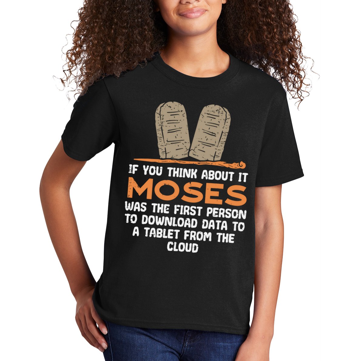 Funny Christian If You Think About It Moses Religious Kids T-Shirt