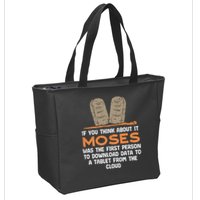 Funny Christian If You Think About It Moses Religious Zip Tote Bag