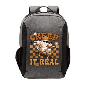 Funny Creep It Real Cute Ghost Skateboard Halloween Costume Gift Vector Backpack