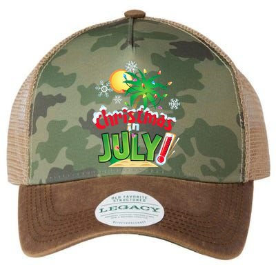 Funny Christmas in July Summer Beach Vacation Xmas Legacy Tie Dye Trucker Hat