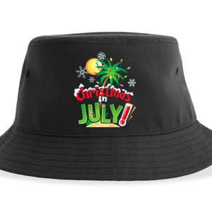 Funny Christmas in July Summer Beach Vacation Xmas Sustainable Bucket Hat