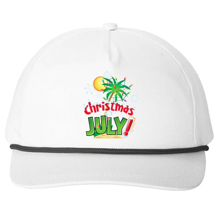 Funny Christmas in July Summer Beach Vacation Xmas Snapback Five-Panel Rope Hat