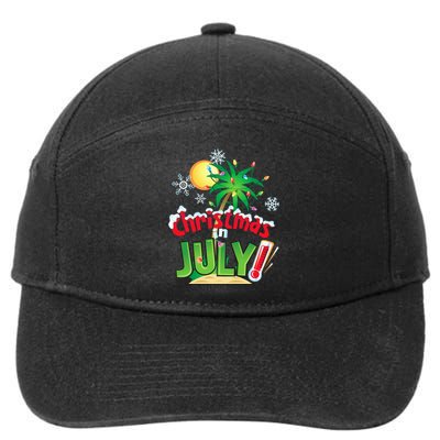 Funny Christmas in July Summer Beach Vacation Xmas 7-Panel Snapback Hat