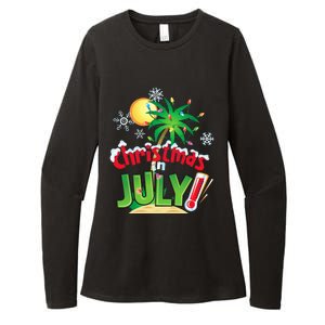 Funny Christmas in July Summer Beach Vacation Xmas Womens CVC Long Sleeve Shirt