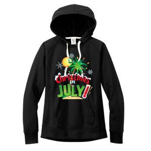 Funny Christmas in July Summer Beach Vacation Xmas Women's Fleece Hoodie