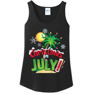 Funny Christmas in July Summer Beach Vacation Xmas Ladies Essential Tank