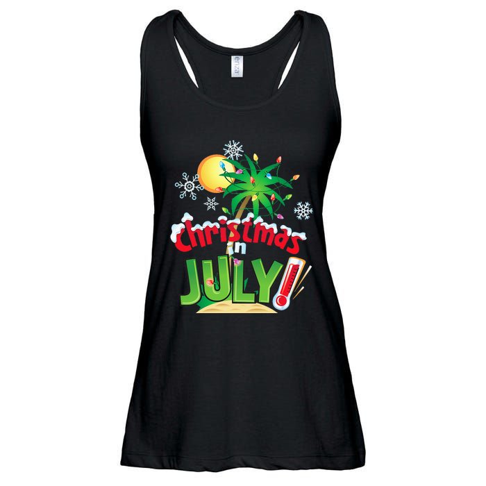 Funny Christmas in July Summer Beach Vacation Xmas Ladies Essential Flowy Tank