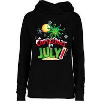 Funny Christmas in July Summer Beach Vacation Xmas Womens Funnel Neck Pullover Hood