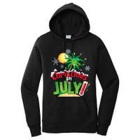 Funny Christmas in July Summer Beach Vacation Xmas Women's Pullover Hoodie