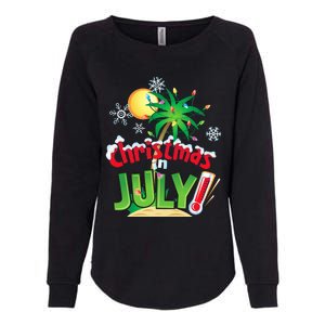 Funny Christmas in July Summer Beach Vacation Xmas Womens California Wash Sweatshirt