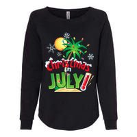 Funny Christmas in July Summer Beach Vacation Xmas Womens California Wash Sweatshirt