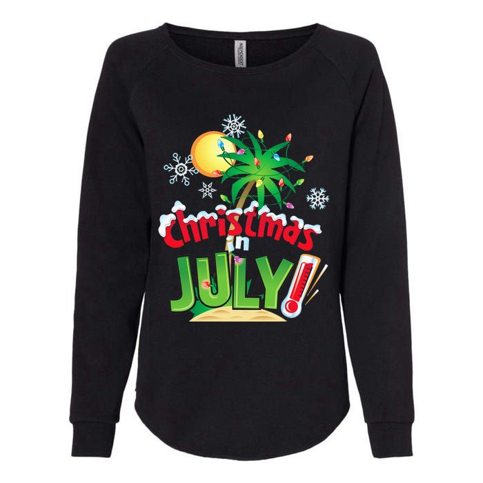 Funny Christmas in July Summer Beach Vacation Xmas Womens California Wash Sweatshirt