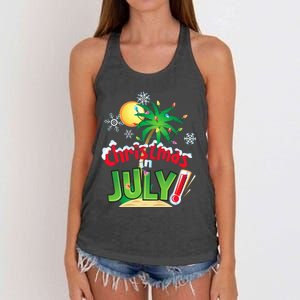 Funny Christmas in July Summer Beach Vacation Xmas Women's Knotted Racerback Tank