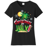 Funny Christmas in July Summer Beach Vacation Xmas Women's T-Shirt