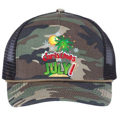 Funny Christmas in July Summer Beach Vacation Xmas Retro Rope Trucker Hat Cap