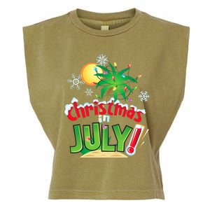 Funny Christmas in July Summer Beach Vacation Xmas Garment-Dyed Women's Muscle Tee